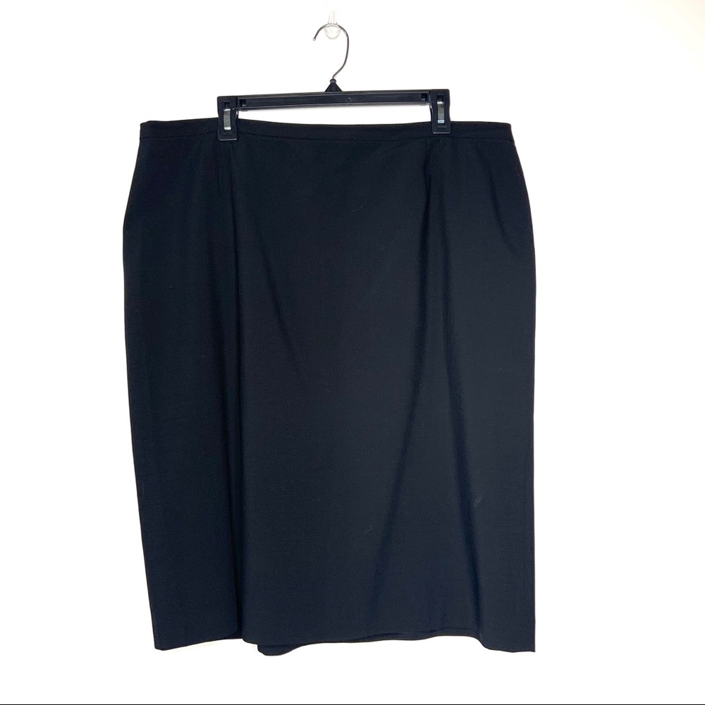 Lafayette 148 Wool Blend Black Career Skirt 16
